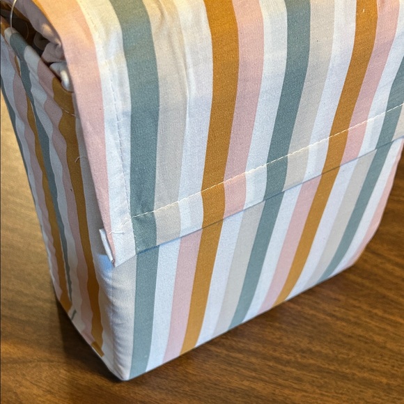 Pillowfort Striped Queen Sheet Set - Orange, Pink, Gray - Picture 4 of 10